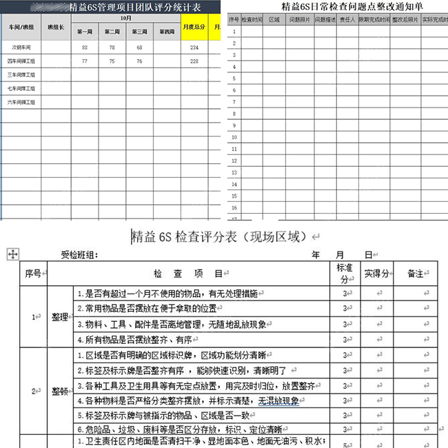 6S日常檢查評價(jià)體系